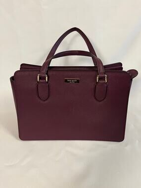 Kate Spade NEW YORK Dark Purple Saffiano Leather Reese Laurel Way Satchel Bag